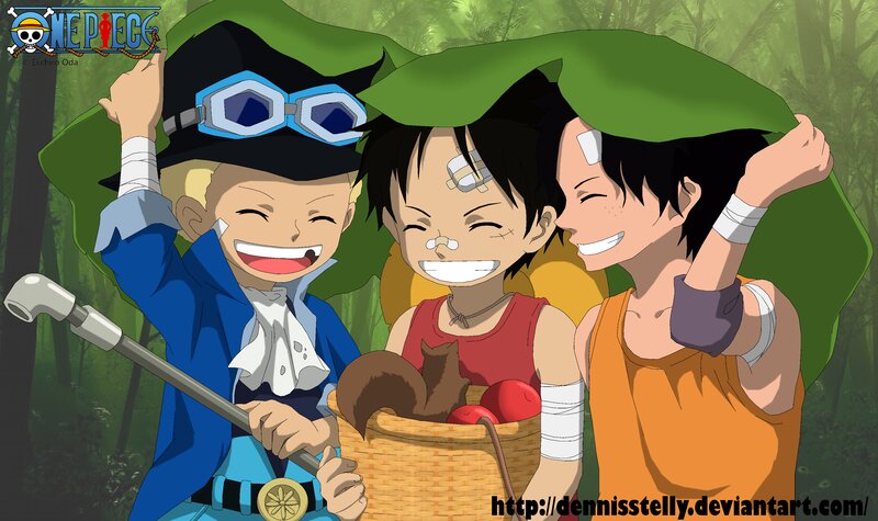 Three Boys in Forest — Green
