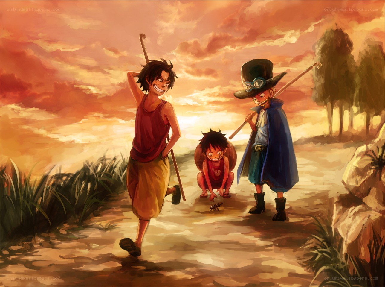 Three boys on a journey