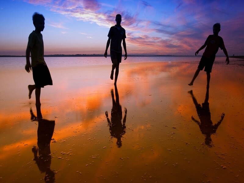 Three Boys on Beach