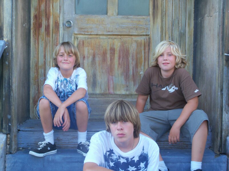 Three Boys on Steps