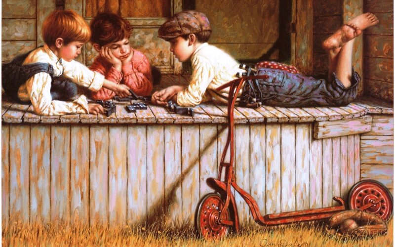 Three Boys Playing Game