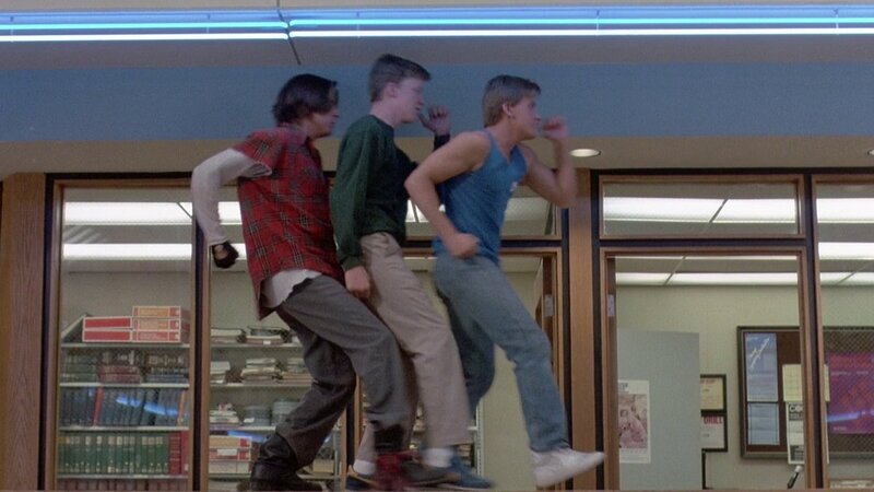 Three Boys Running — Blue, Playful