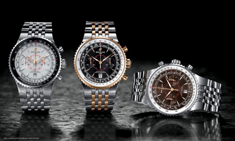 Three Breitling chronograph watches