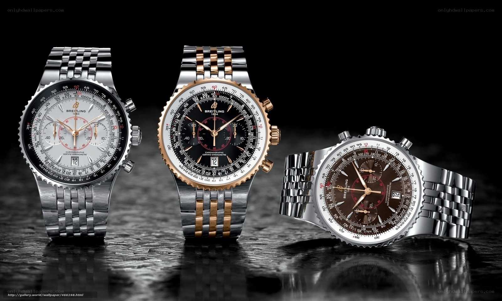 Three Breitling chronograph watches