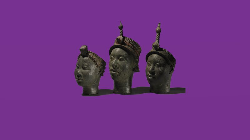 Three Bronze Heads — Purple