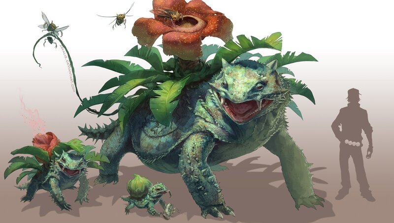 Three Bulbasaur Pokémon