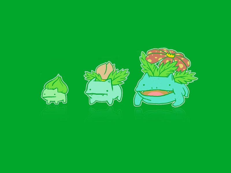 Three Bulbasaur Stages