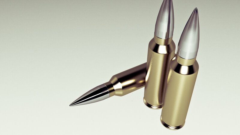Three Bullets on White — Silver