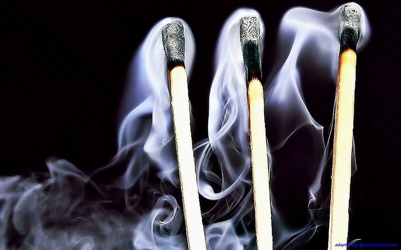 Three Burning Matches