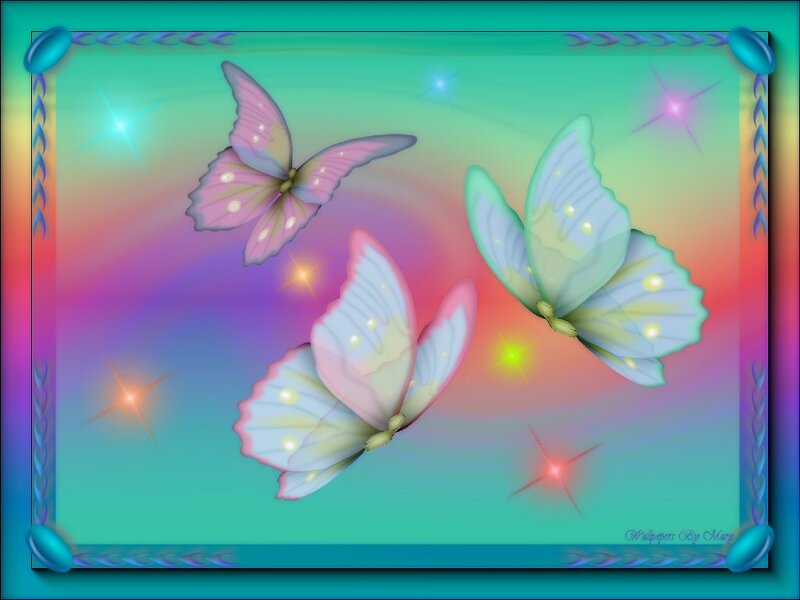Three Butterflies Flying — Teal