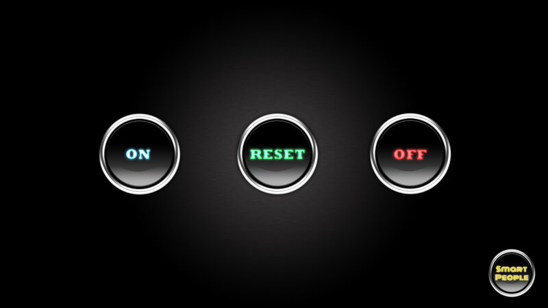 three buttons on black background