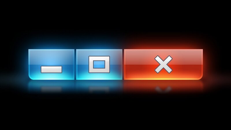 Three Buttons on Dark Background — Blue