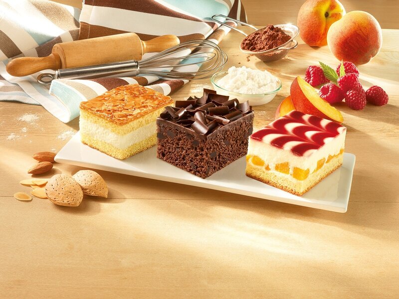 Three Cake Slices on Platter
