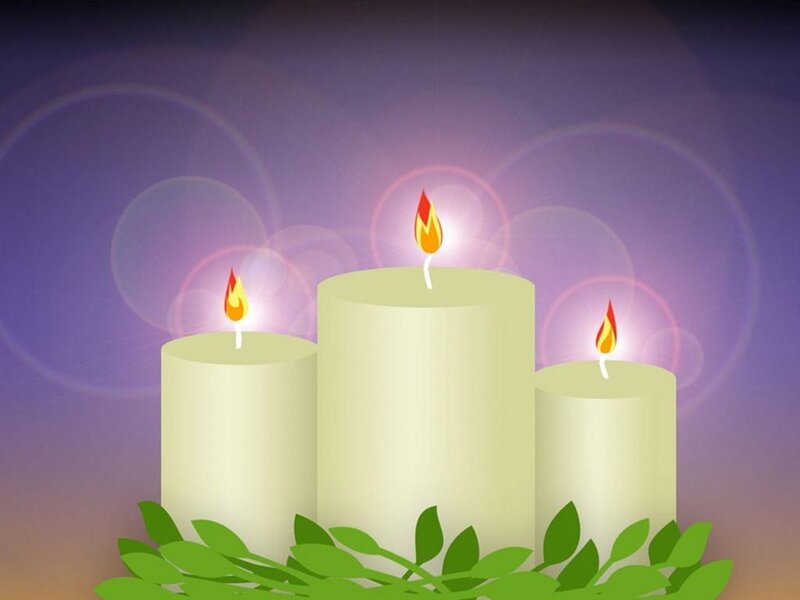 Three candles in Advent wreath