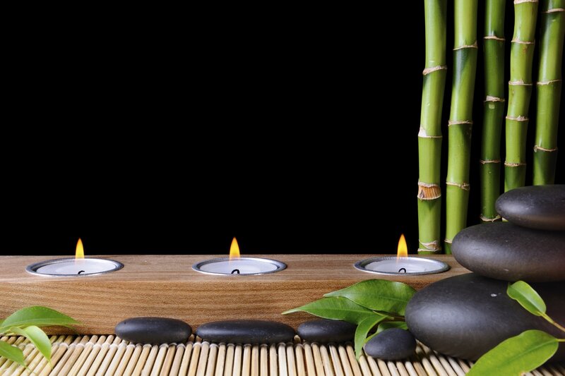 Three Candles on Bamboo