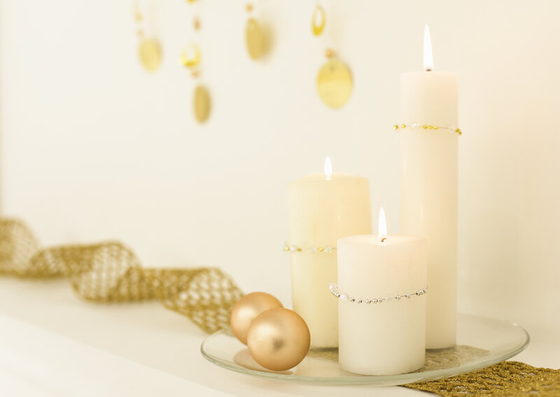 Three Candles on Plate