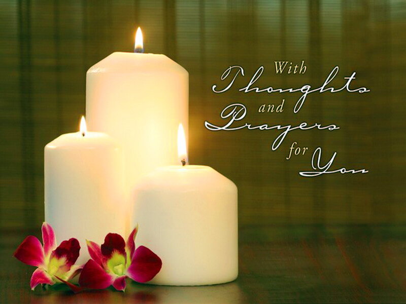 Three Candles with Flowers — White