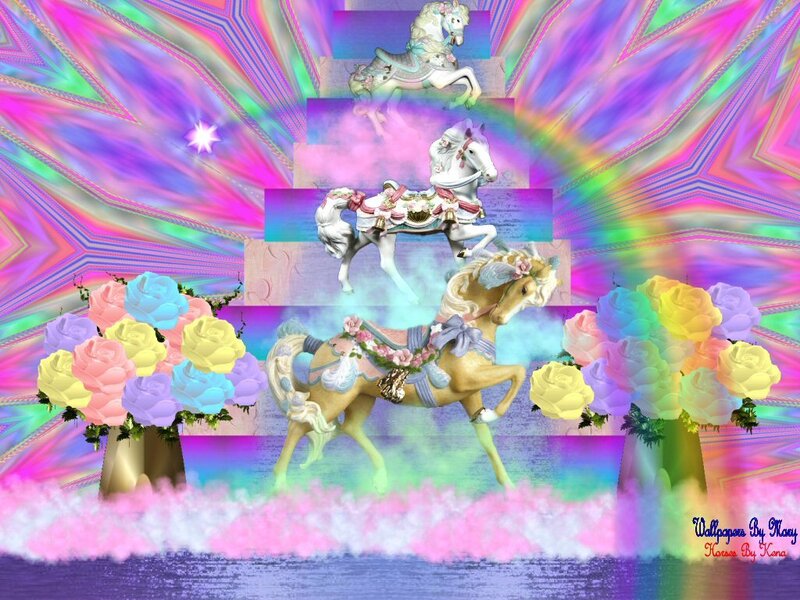 Three Carousel Horses