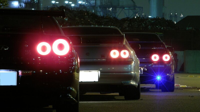 Three Cars at Night