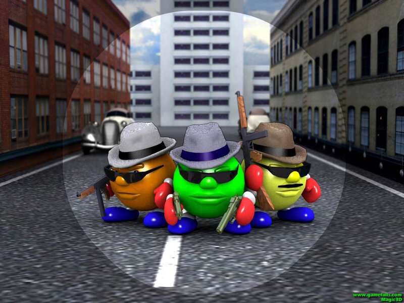 Three Cartoon Characters — Green