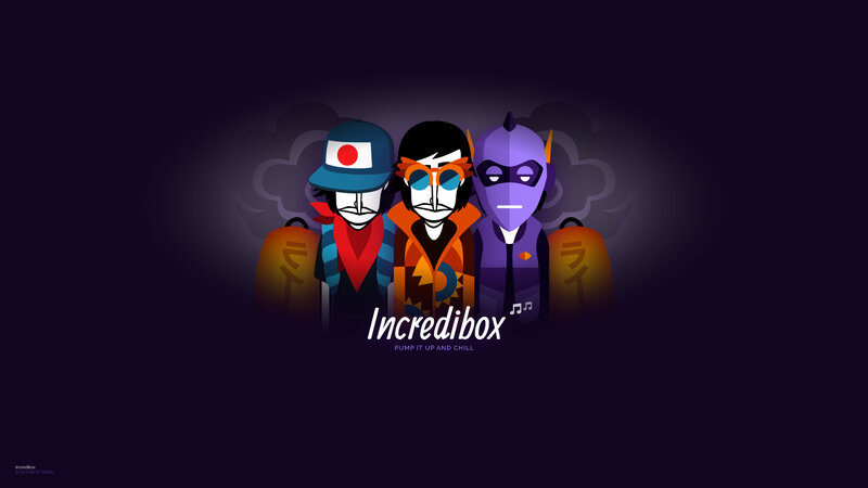 Three Cartoon Characters — Purple, Dark