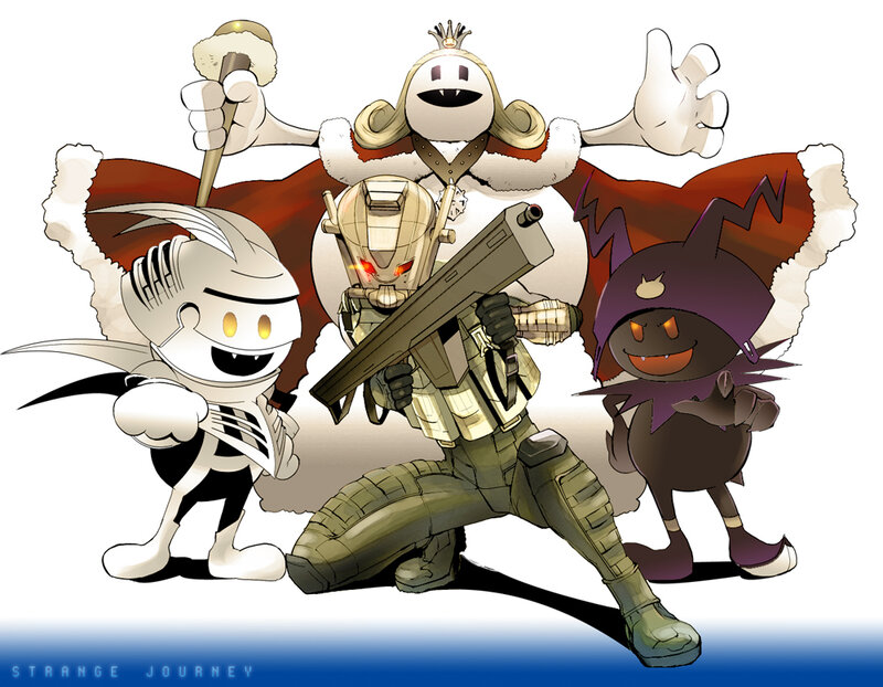 Three Cartoon Characters — White
