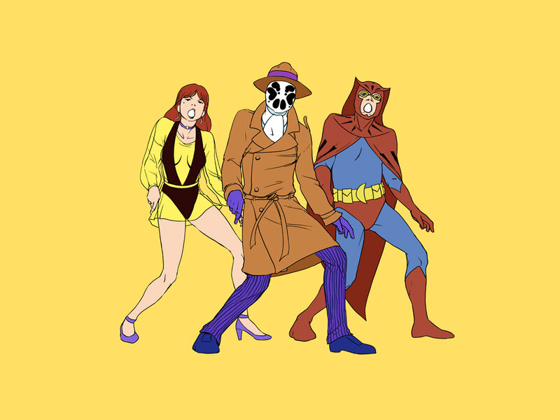 Three Cartoon Characters — Yellow, Playful, Digital Art