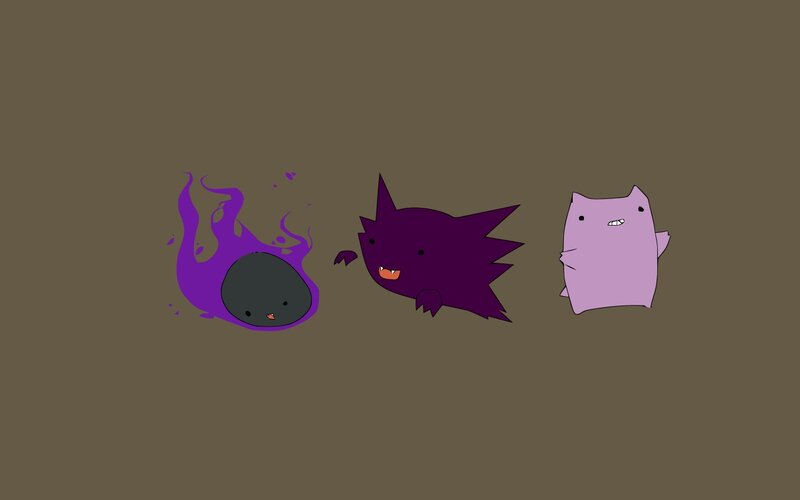 Three Cartoon Creatures — Purple