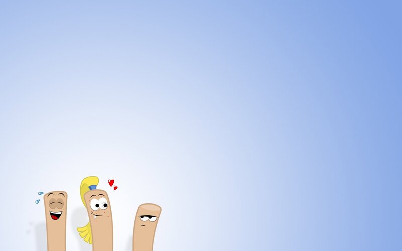 three cartoon fingers