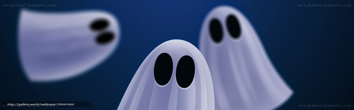 three cartoon ghosts