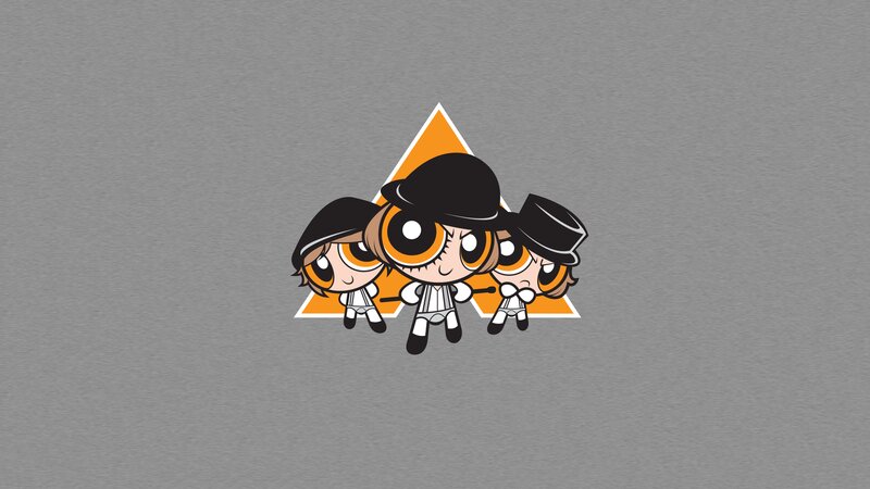Three Cartoon Girls — Gray