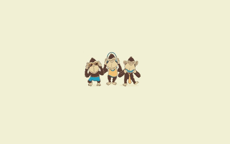 Three Cartoon Monkeys