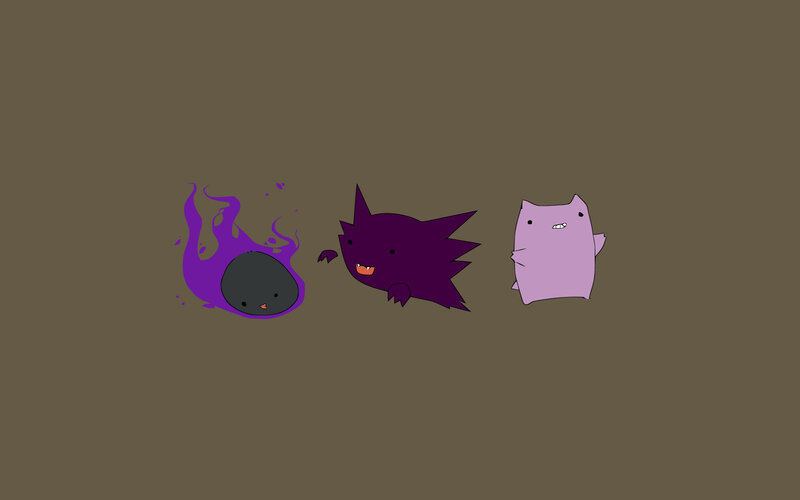 Three Cartoon Monsters — Purple