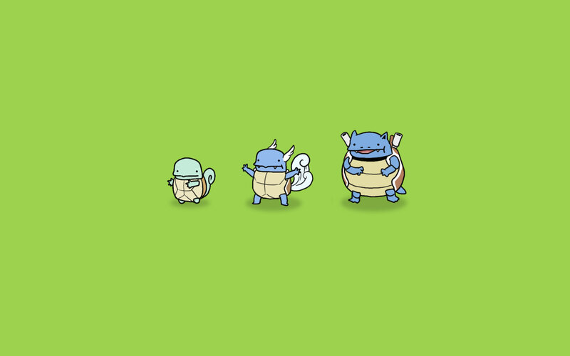 Three Cartoon Turtles — Green
