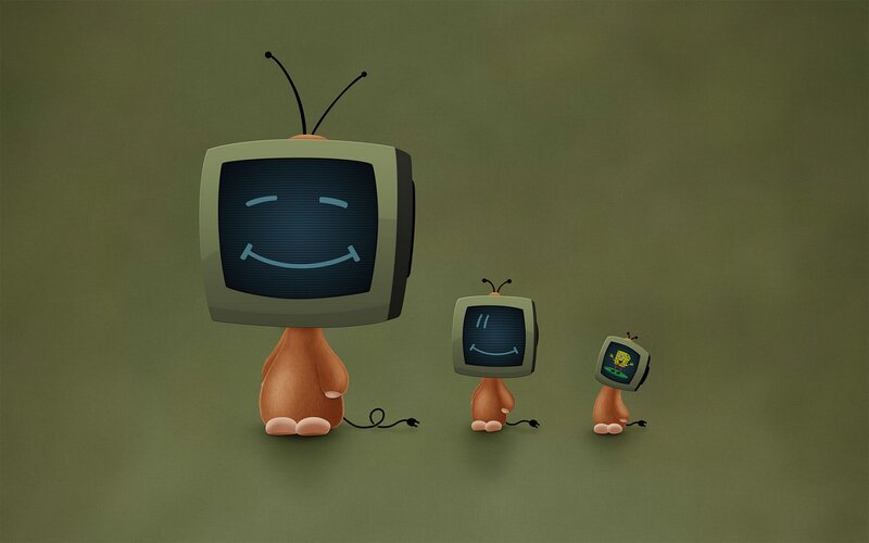 Three Cartoon TVs