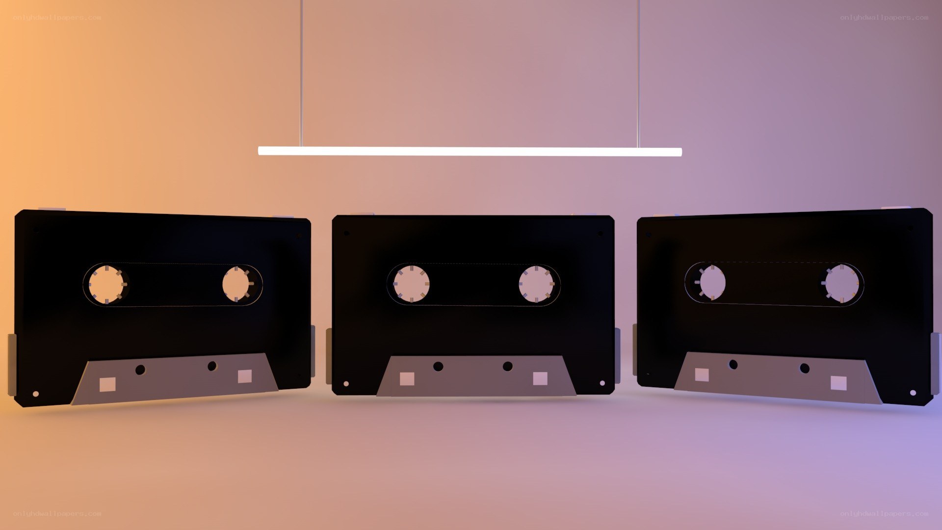 Three cassette tapes in a row