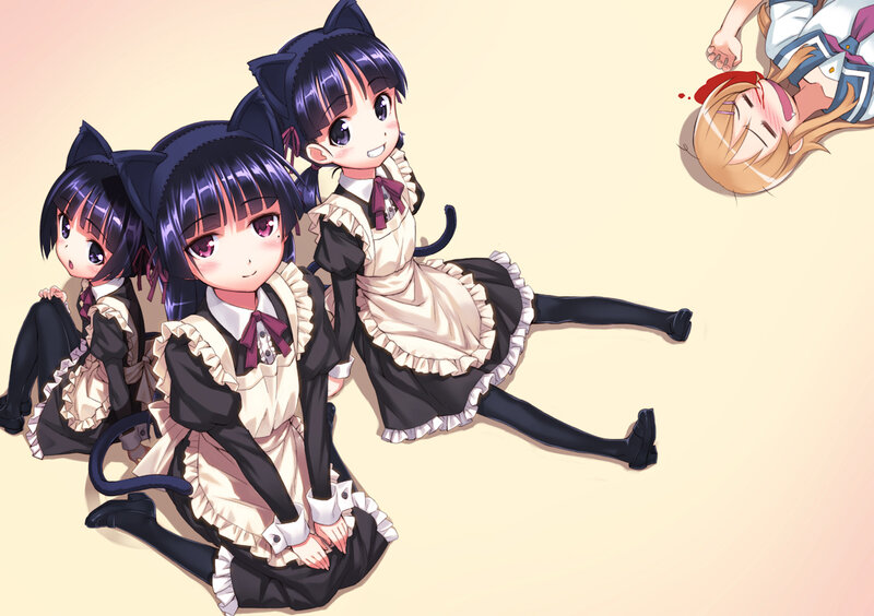 Three Cat-eared Girls — Beige