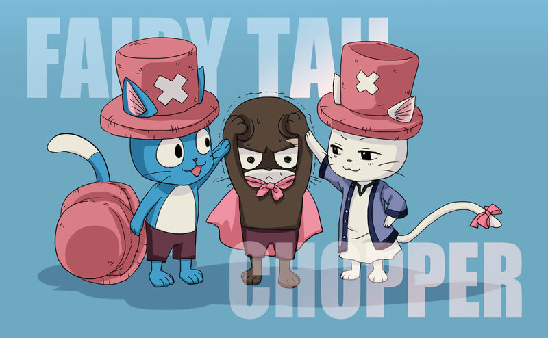 Three Cat-like Characters — Blue