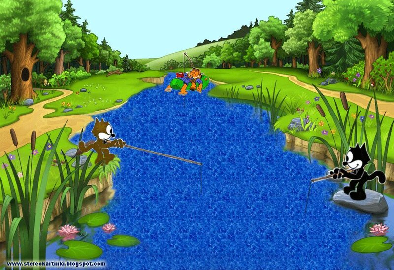 Three Cats Fishing