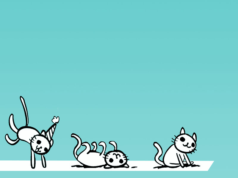 three cats in different poses