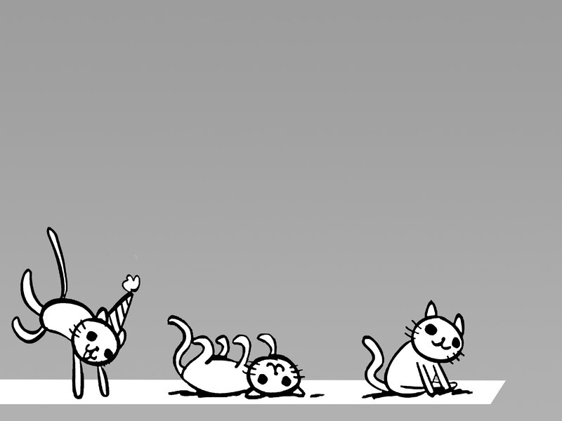 three cats in different poses