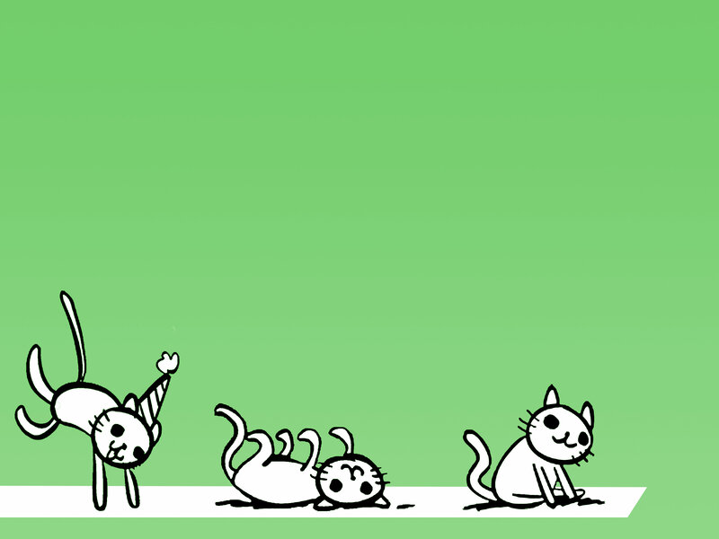 three cats in various poses