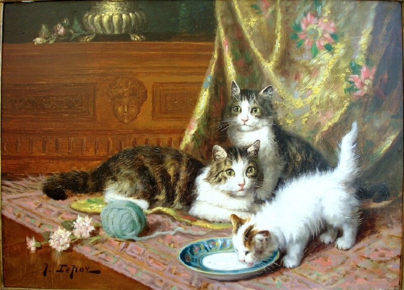 Three Cats on Rug