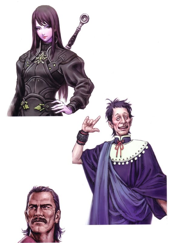 Three Character Designs — Black, Dramatic