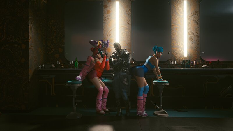 Three Characters at a Bar — Black