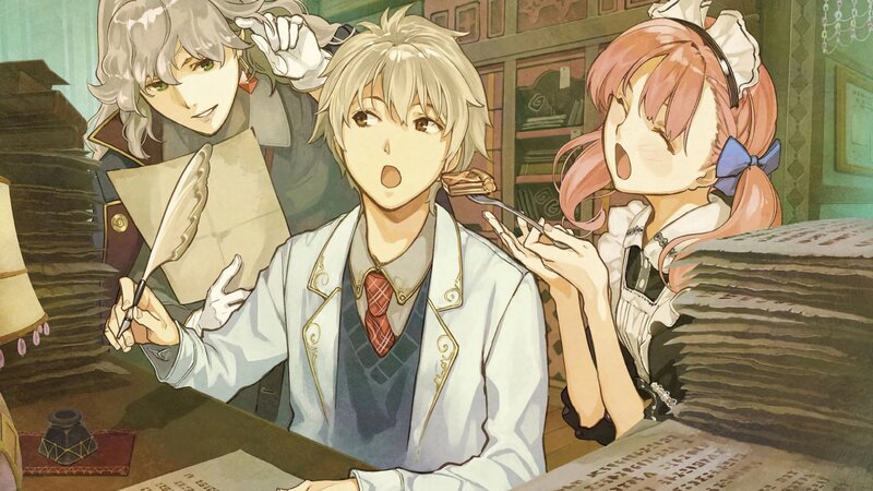Three Characters at a Desk