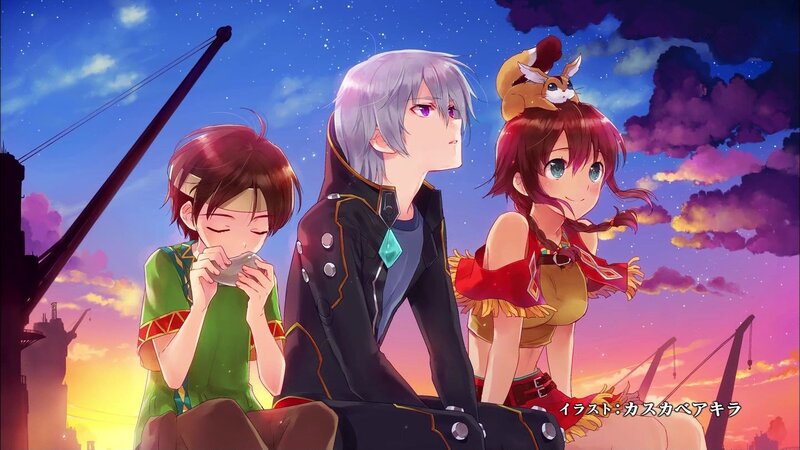 Three Characters at Sunset — Blue