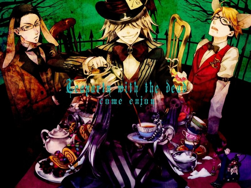 Three Characters at Tea Party