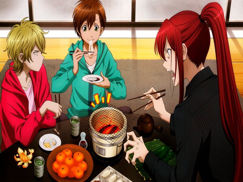 Three Characters Eating Dinner