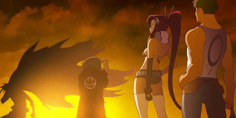Three Characters Facing Shadow
